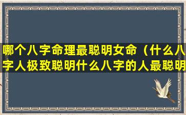 哪个八字命理最聪明女命（什么八字人极致聪明什么八字的人最聪明 🦊 ）